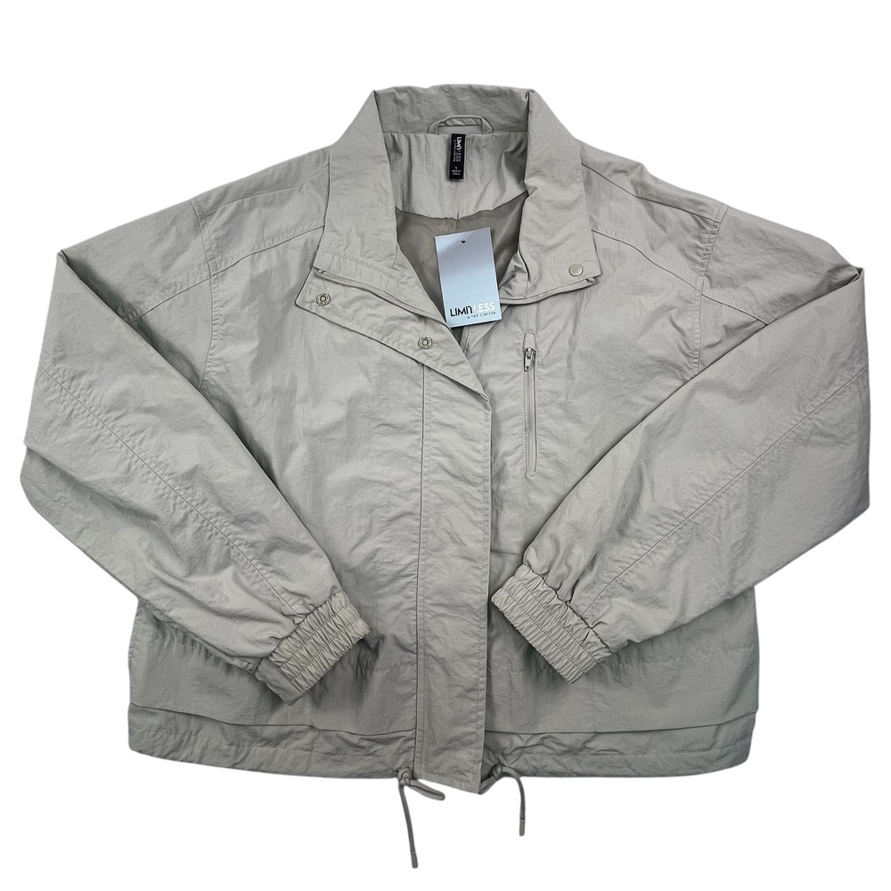 Limitless by The Limited Khaki Lightweight Zip Utility Jacket LG Womens Gorpcore